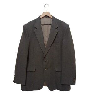 EDGEWORTH Vintage Gray Polyester Single Breasted Sport Coat Sz 44R